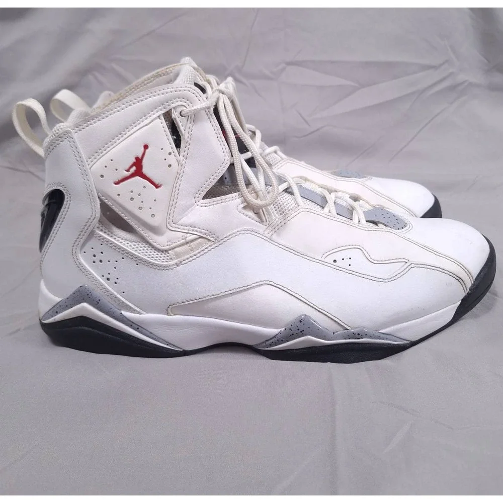 Nike Jordan True Flight Sz 13 High Top‎ Basketball Shoes White Cement Sneakers